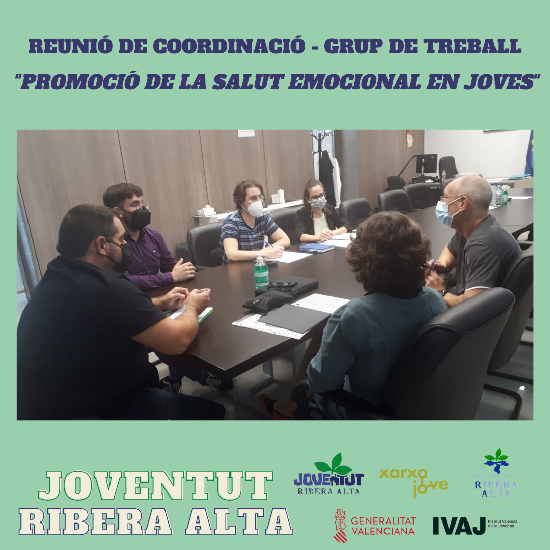 REUNIÓ DE COORDINACIÓ - GRUP DE TREBALL "PROMOCIÓ DE LA SALUT EMOCIONAL EN JOVES" - Departament de Joventut de la Mancomunitat de la Ribera Alta.