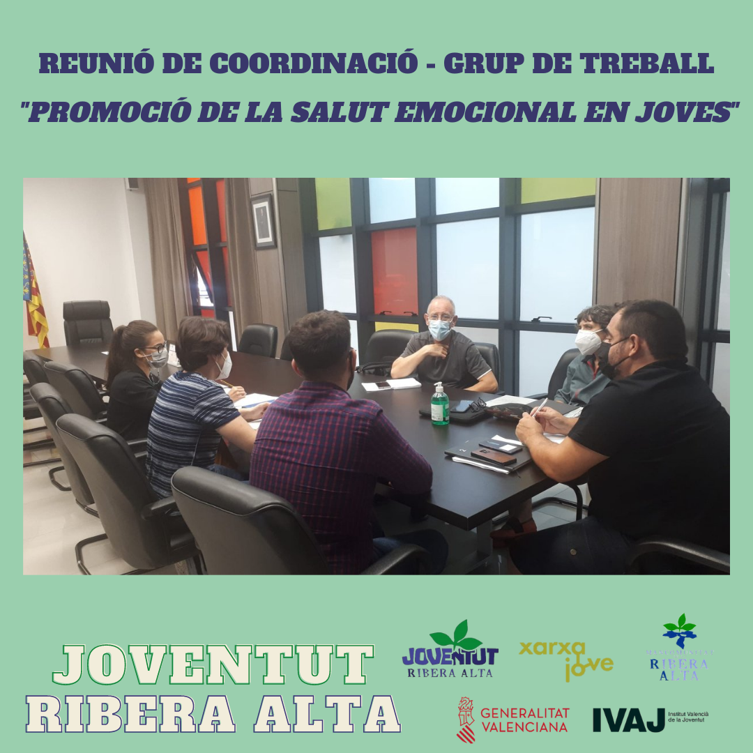 REUNIÓN DE COORDINACIÓN - GRUPO DE TRABAJO "PROMOCIÓN DE LA SALUD EMOCIONAL EN JÓVENES"  - Departamento de Juventud de la Mancomunidad de la Ribera Alta.