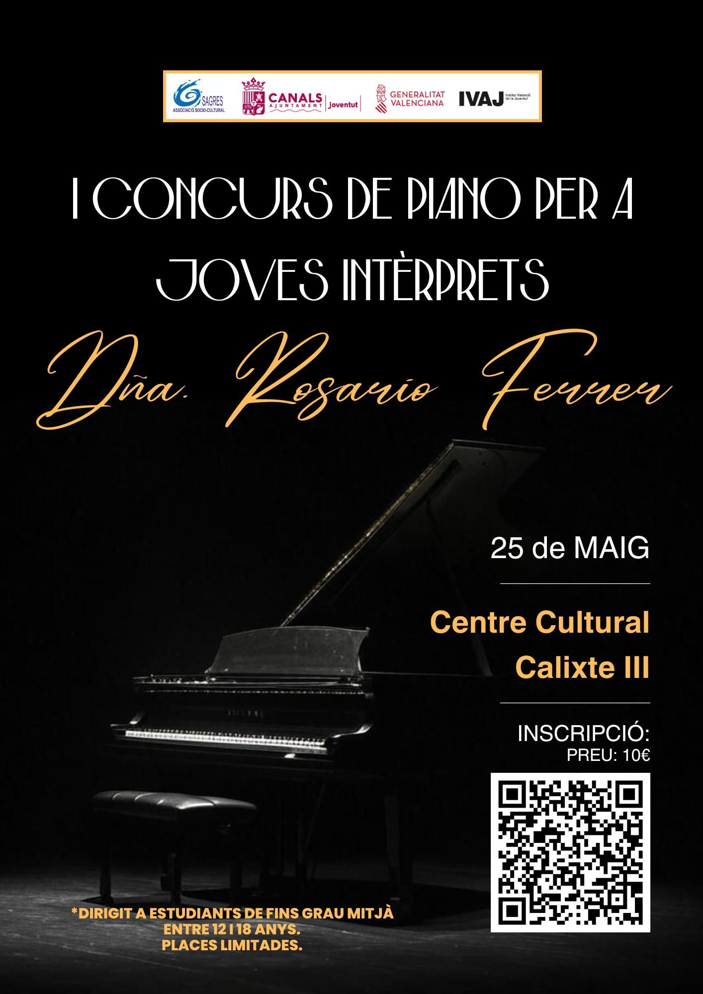 I Concurso de piano para jóvenes interpretes en Canals