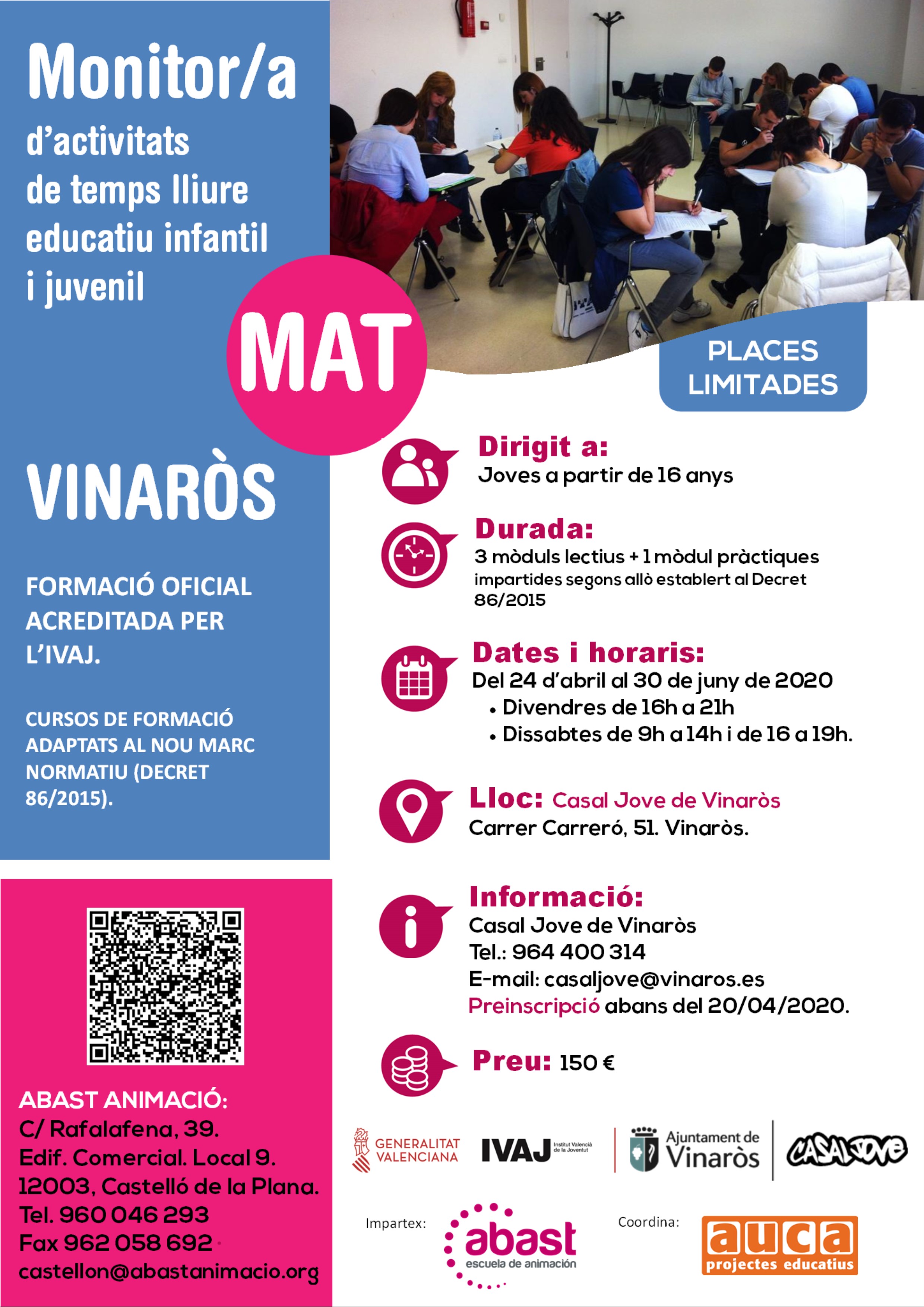 Curs monitor/a d'activitats de temps lliure educatiu infantil i juvenil (MAT) a Vinaròs
