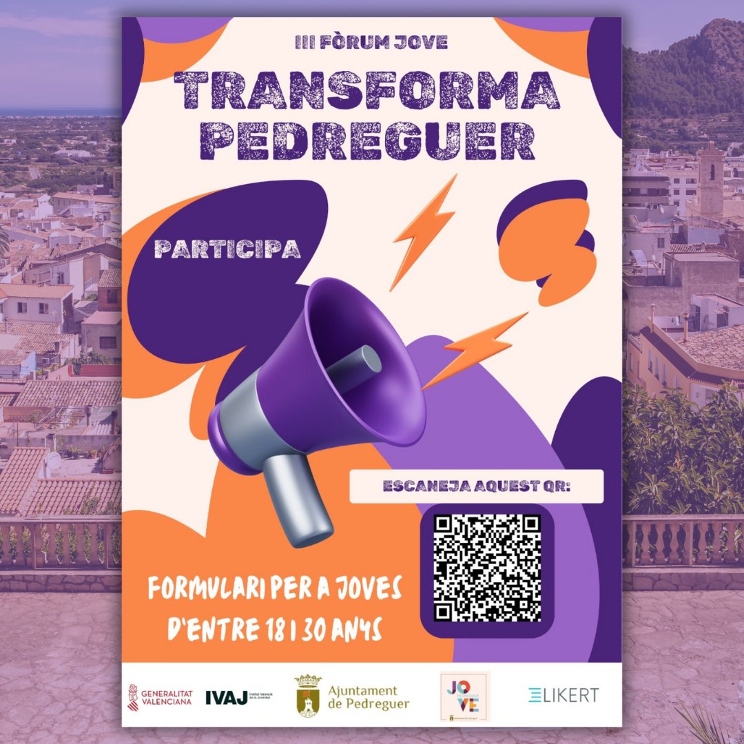 Llega el III Foro Joven: "Transforma Pedreguer".