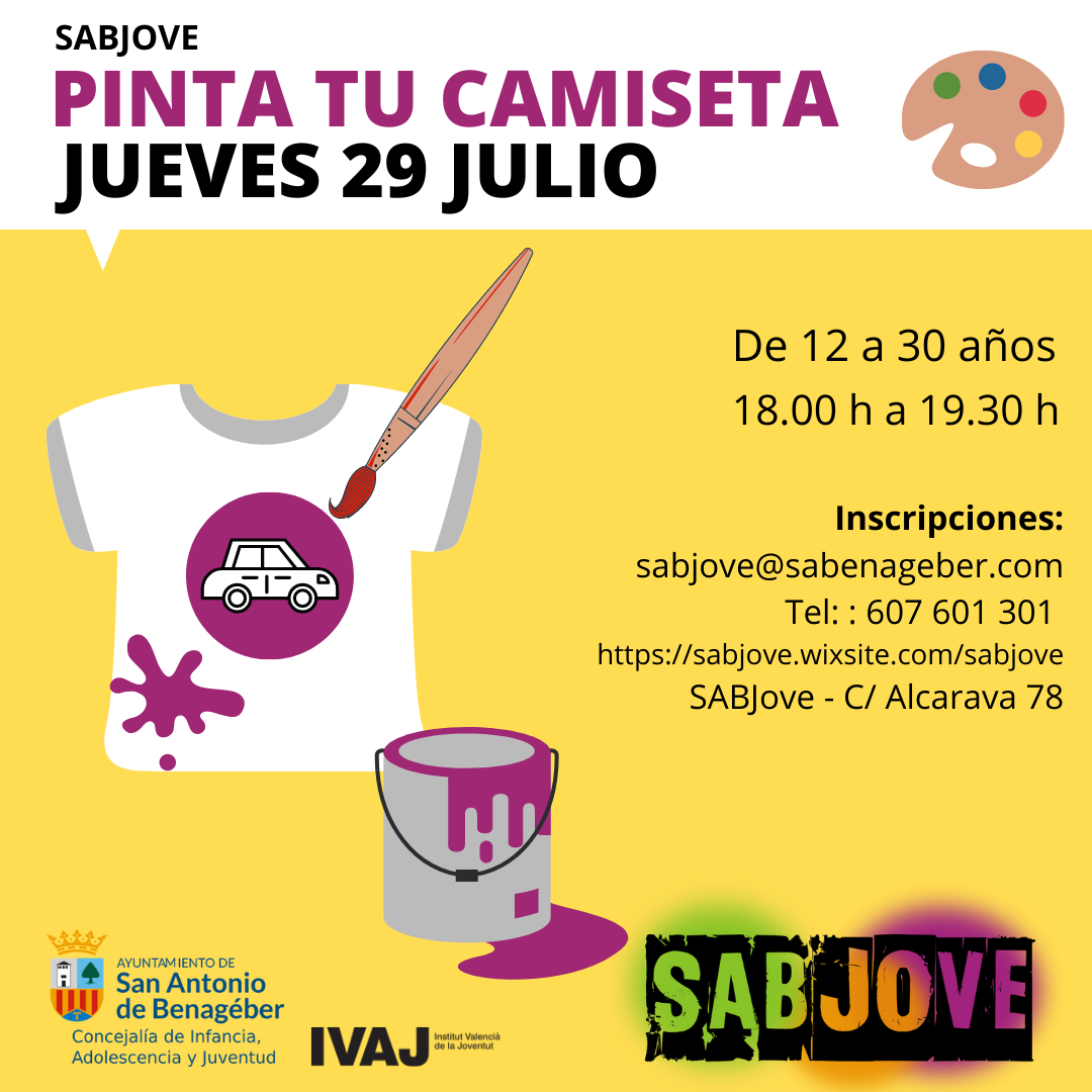 Taller: Pinta la teva samarreta - Sant Antoni de Benaixeve - SAB