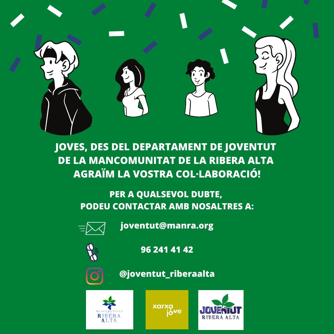 Enquesta Jove I Pla de Joventut Comarcal - Departament de Joventut de la Mancomunitat de la Ribera Alta.