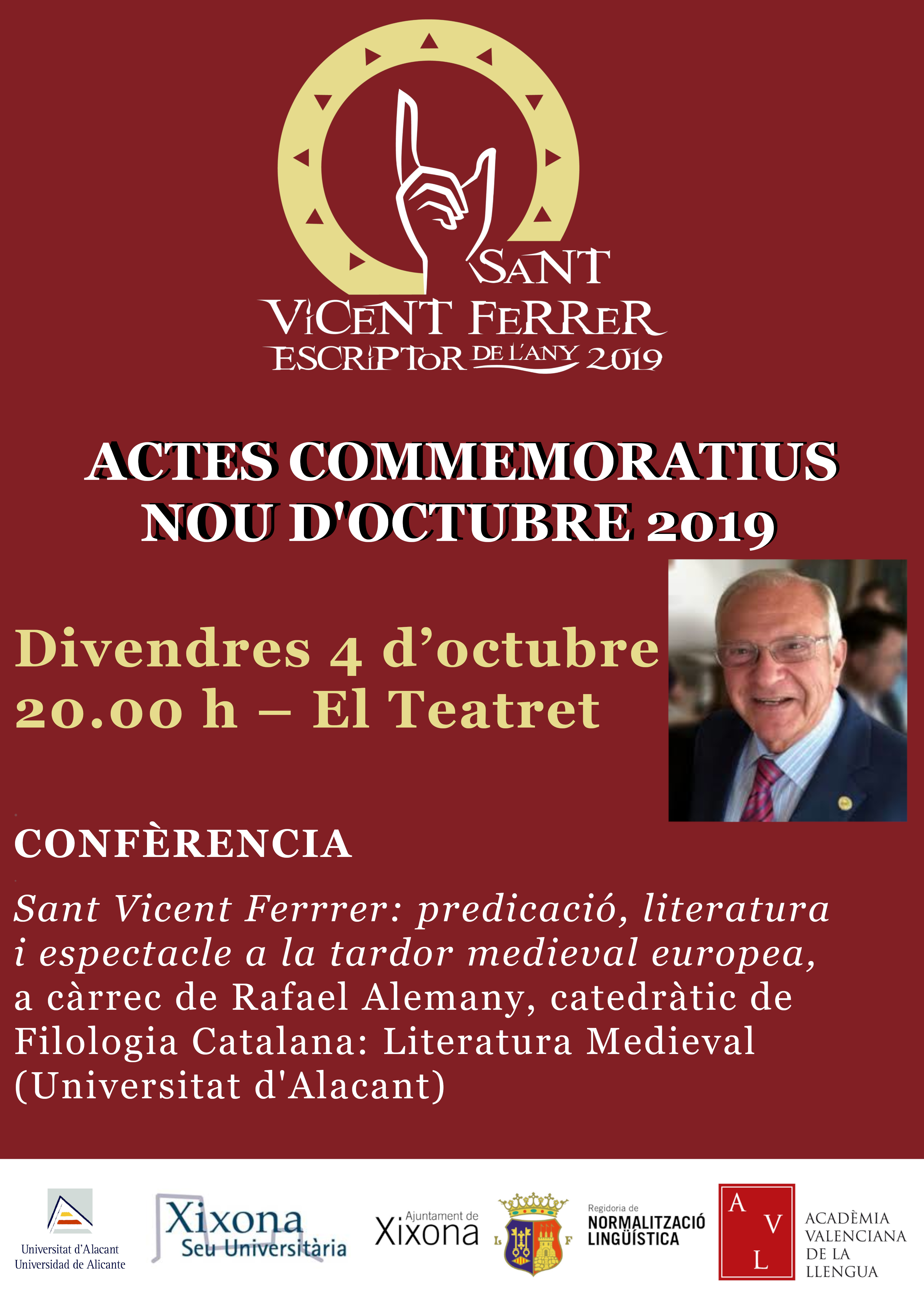 Conferència: "Sant Vicent Ferer: predicació, literatura i espectacle a la tardor medieval europea"