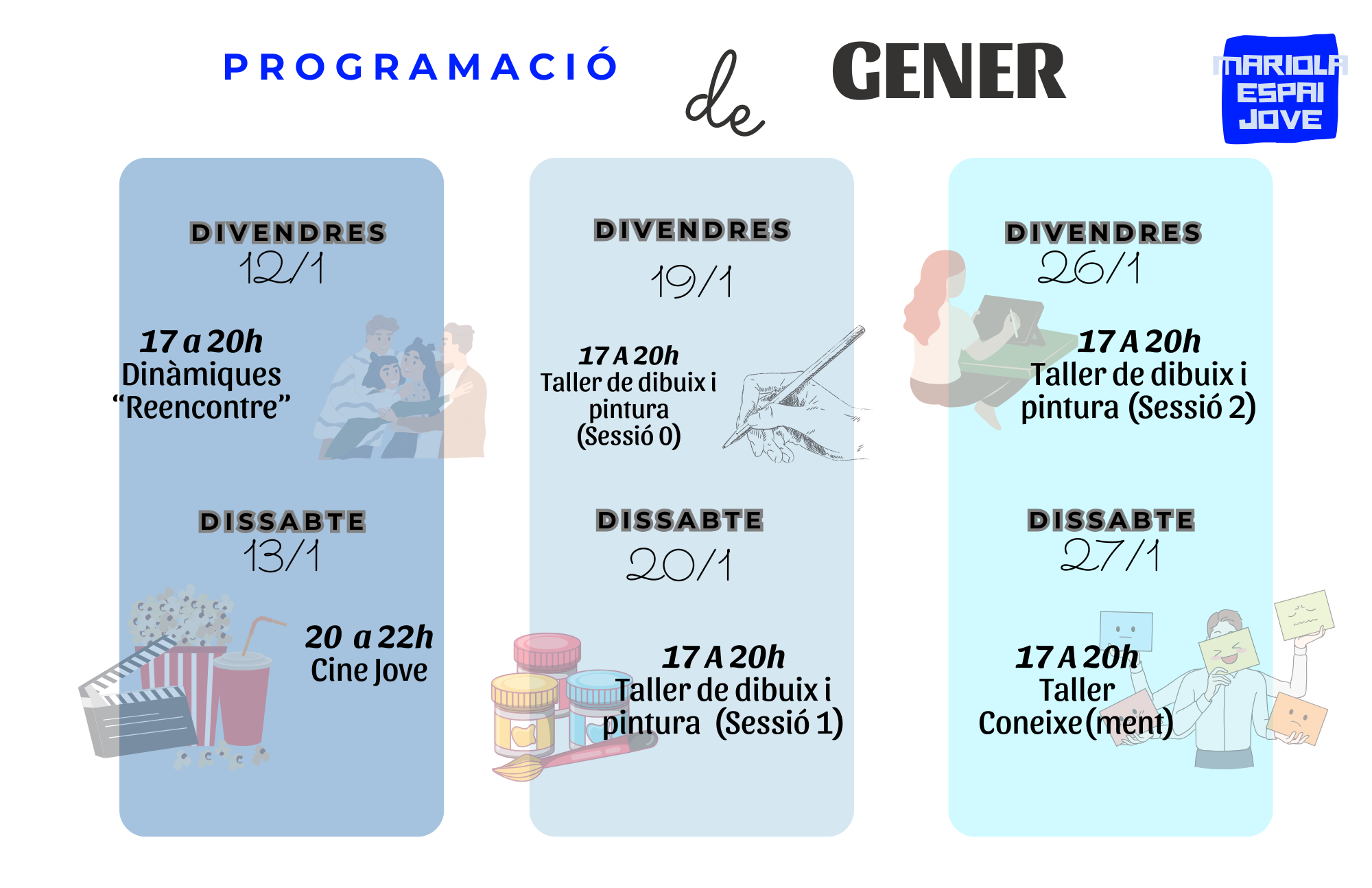 Programació d'activitats Mariola Espai Jove de Banyeres de Mariola