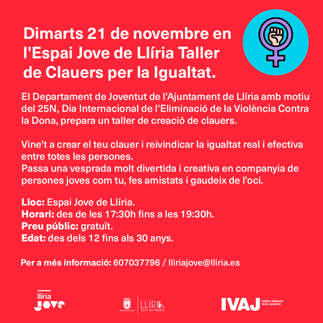 Taller de Clauers per la Igualtat · Llíria Jove