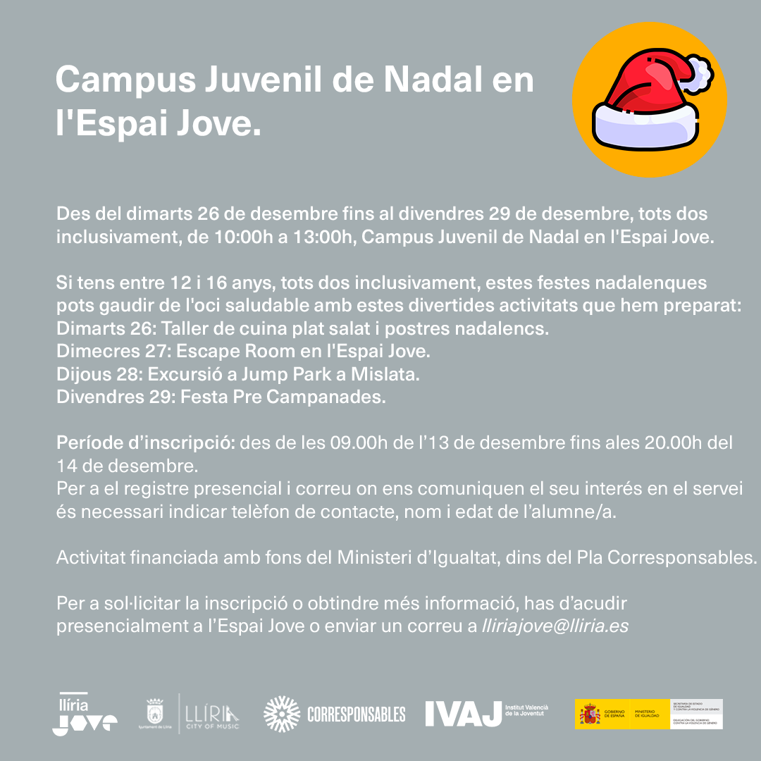 Campus Juvenil de Navidad · Llíria Jove