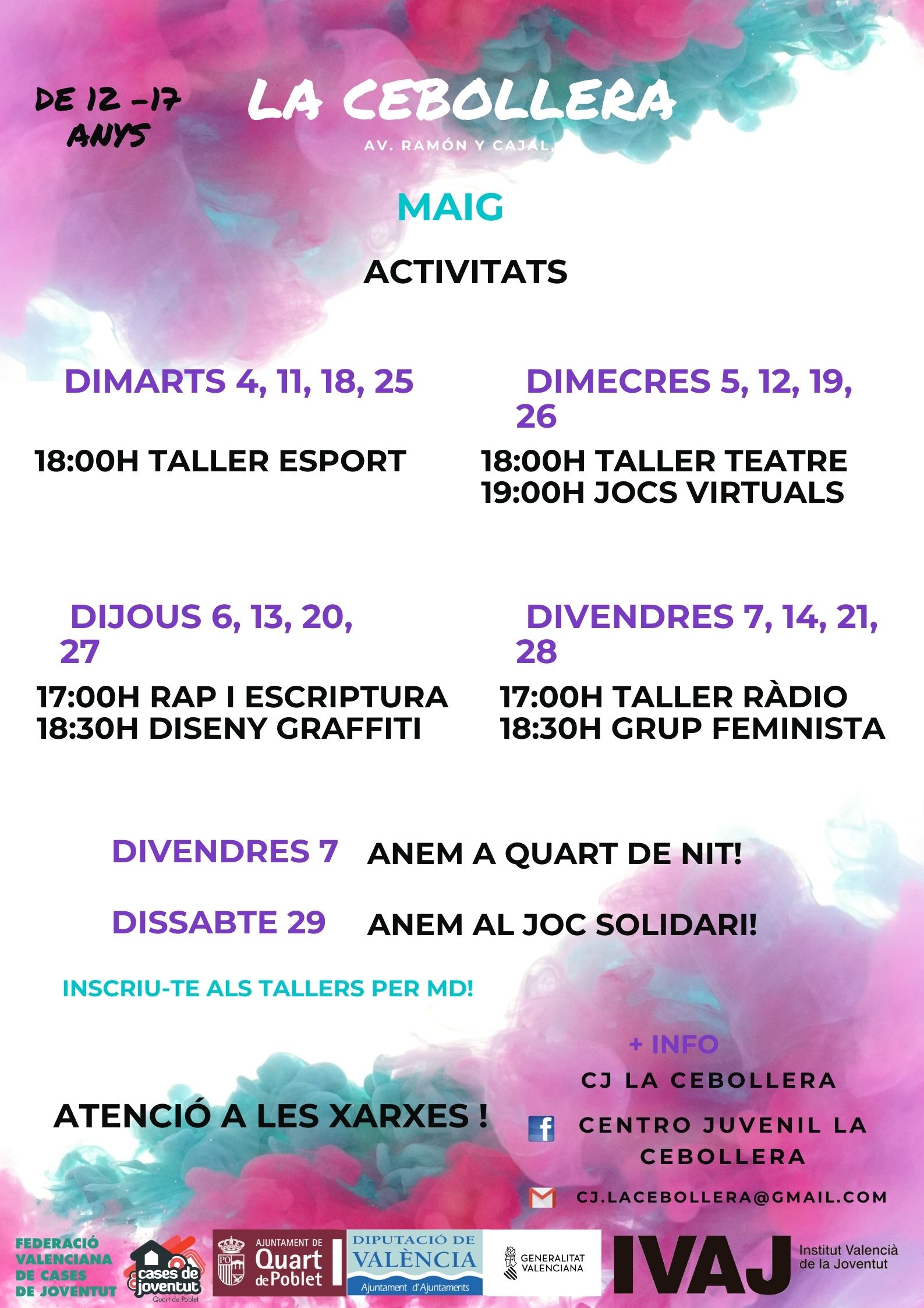 Activitats del centre juvenil La Cebollera a maig 2021