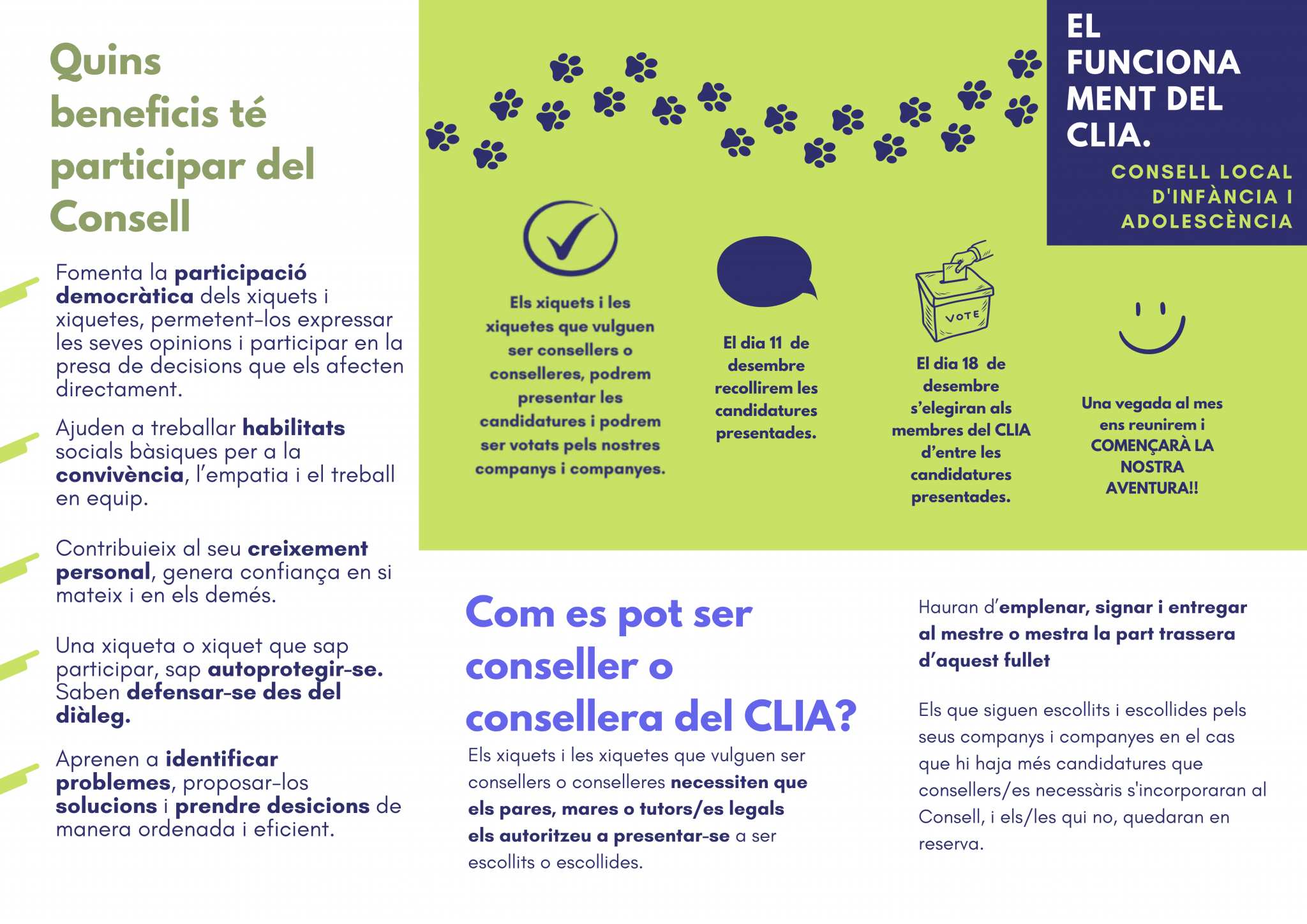 LA CONCEJALIA  DE INFANCIA, ADOLESCENCIA Y JOVENTUT INICIA LA DIFUSIÓN DELCONSEJO LOCAL DE INFÀNCIA Y ADOLESCÈNCIA (CLIA) EN ONDARA