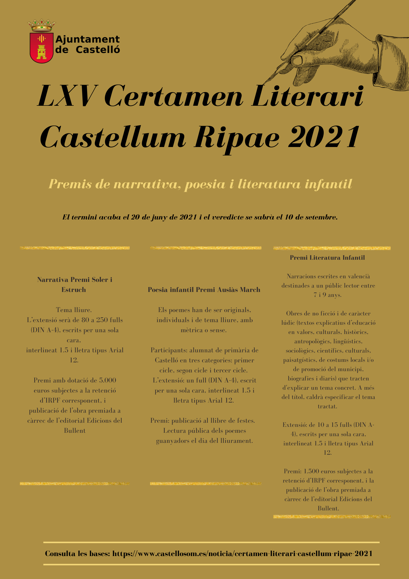 LXV Certamen Literari Castellum Ripae 2021