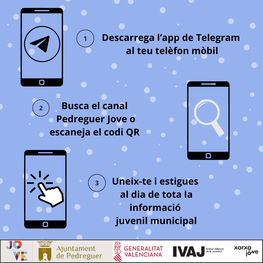 La Regidoria de Joventut de l'Ajuntament de Pedreguer llança un nou canal de difusió obert a tota la ciutadania: Descobreix Pedreguer Jove a Telegram! 📲