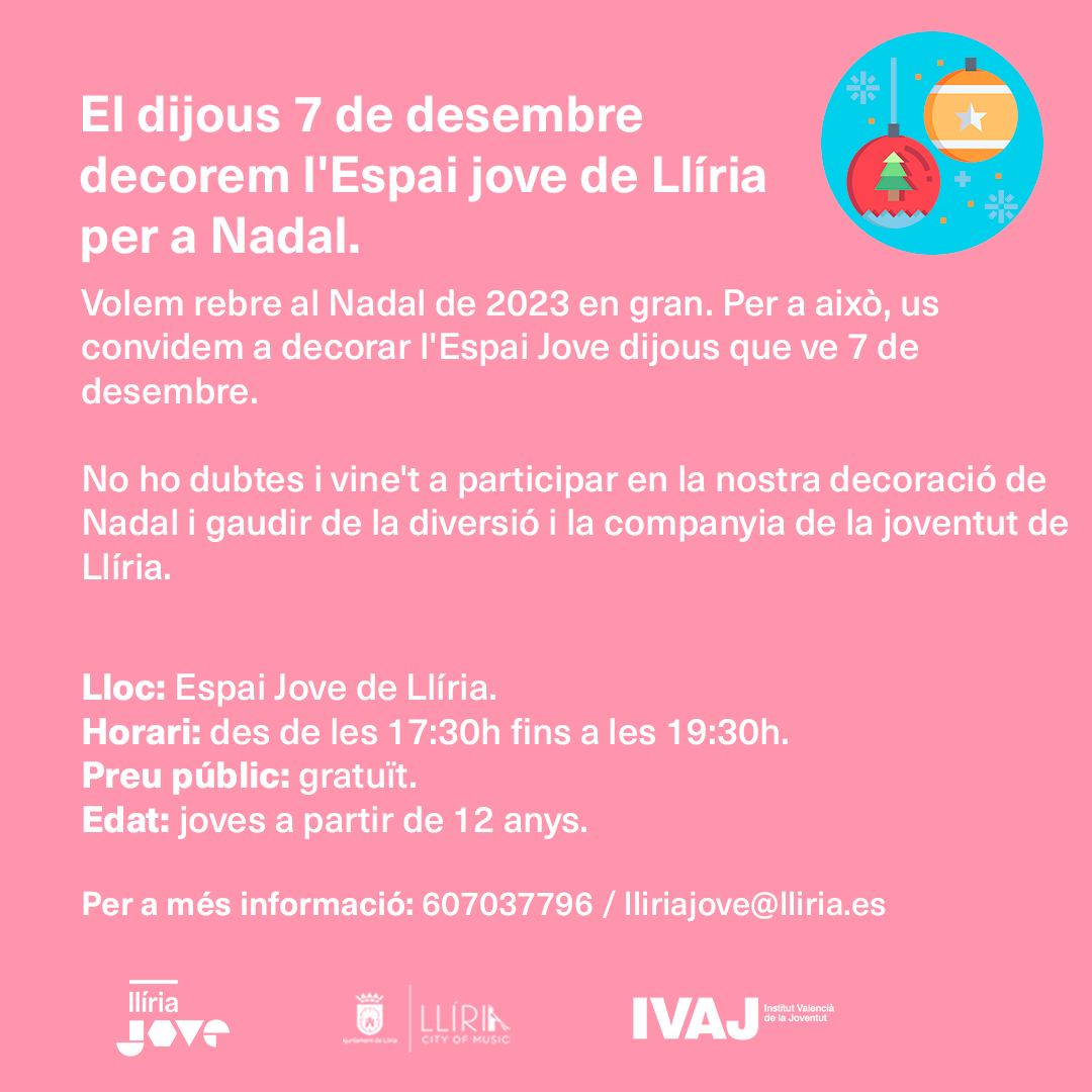 Decoració Nadalenca · Llíria Jove