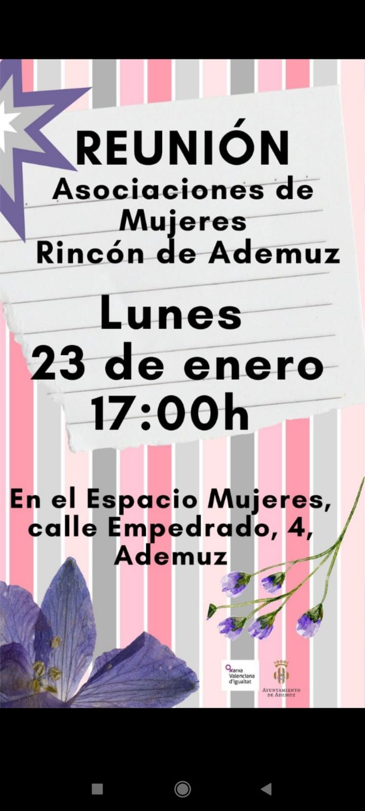 Reunión Asociación de Mujeres del Rincón de Ademuz ADEMUZ