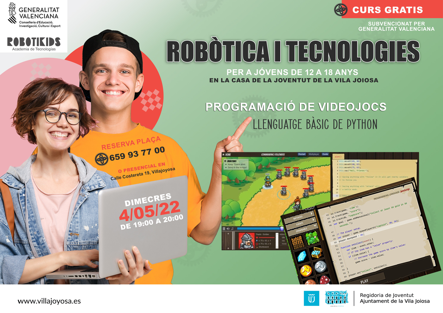 CURS ROBÒTICA I TECNOLOGIES Casa de la Joventut La Vila Joiosa