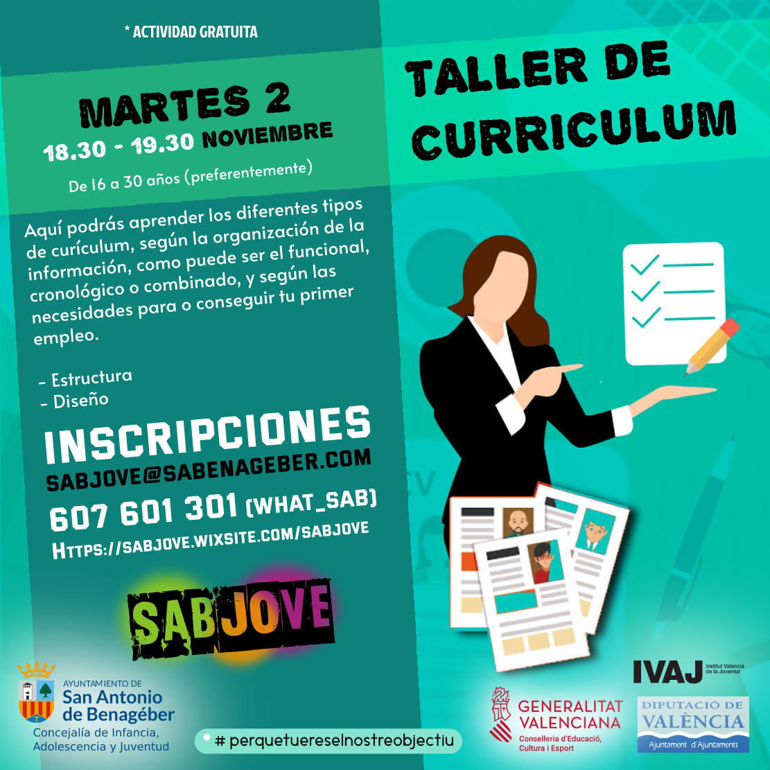 TALLER DE CREACIÓ DE CURRÍCULUM, Sant Antoni Benaixeve (SAB)